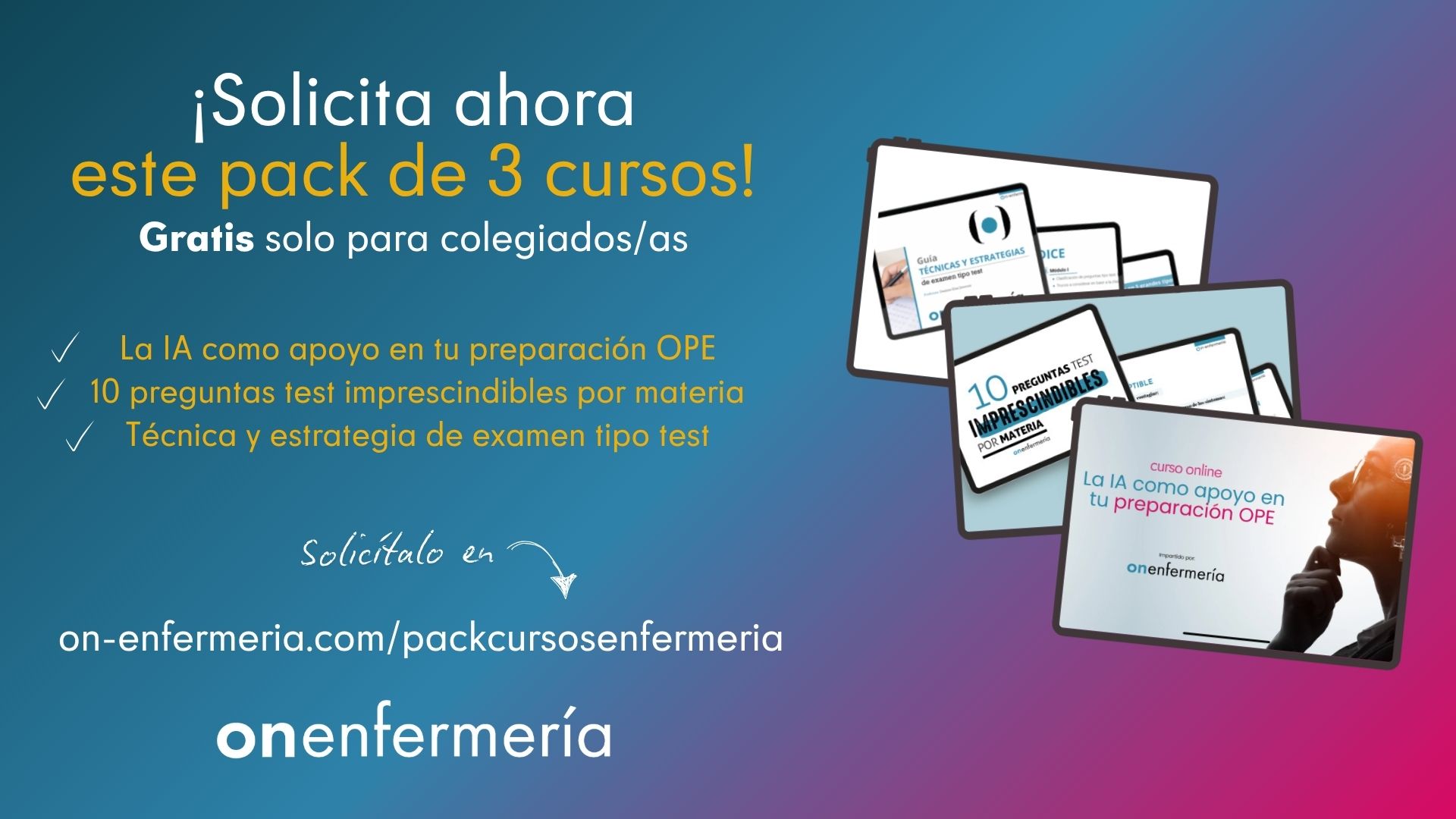 On Enfermería ofrece un pack de tres cursos gratuitas a enfermeras de Ceuta