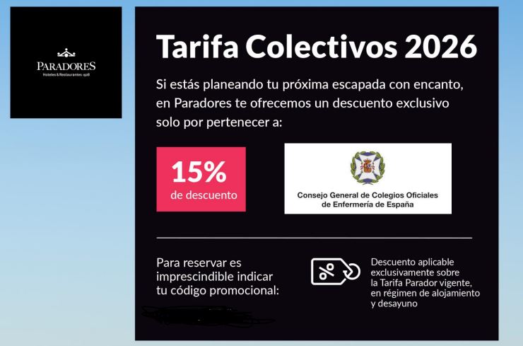 Paradores renueva su oferta exclusiva a enfermeros para 2026