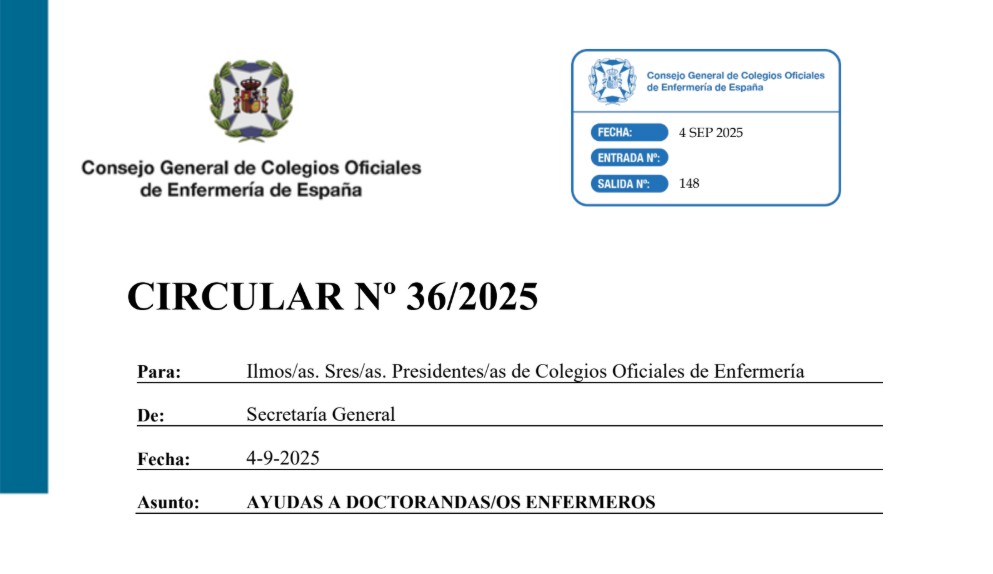 CIRCULAR Nº 36/2025 AYUDAS A DOCTORANDAS/OS ENFERMEROS