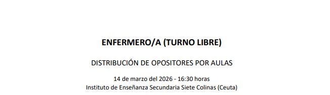 INGESA PUBLICA DISPOSICIÓN DE OPOSITORES POR AULAS PARA LAS PRUEBAS DEL DIA 14.03.26