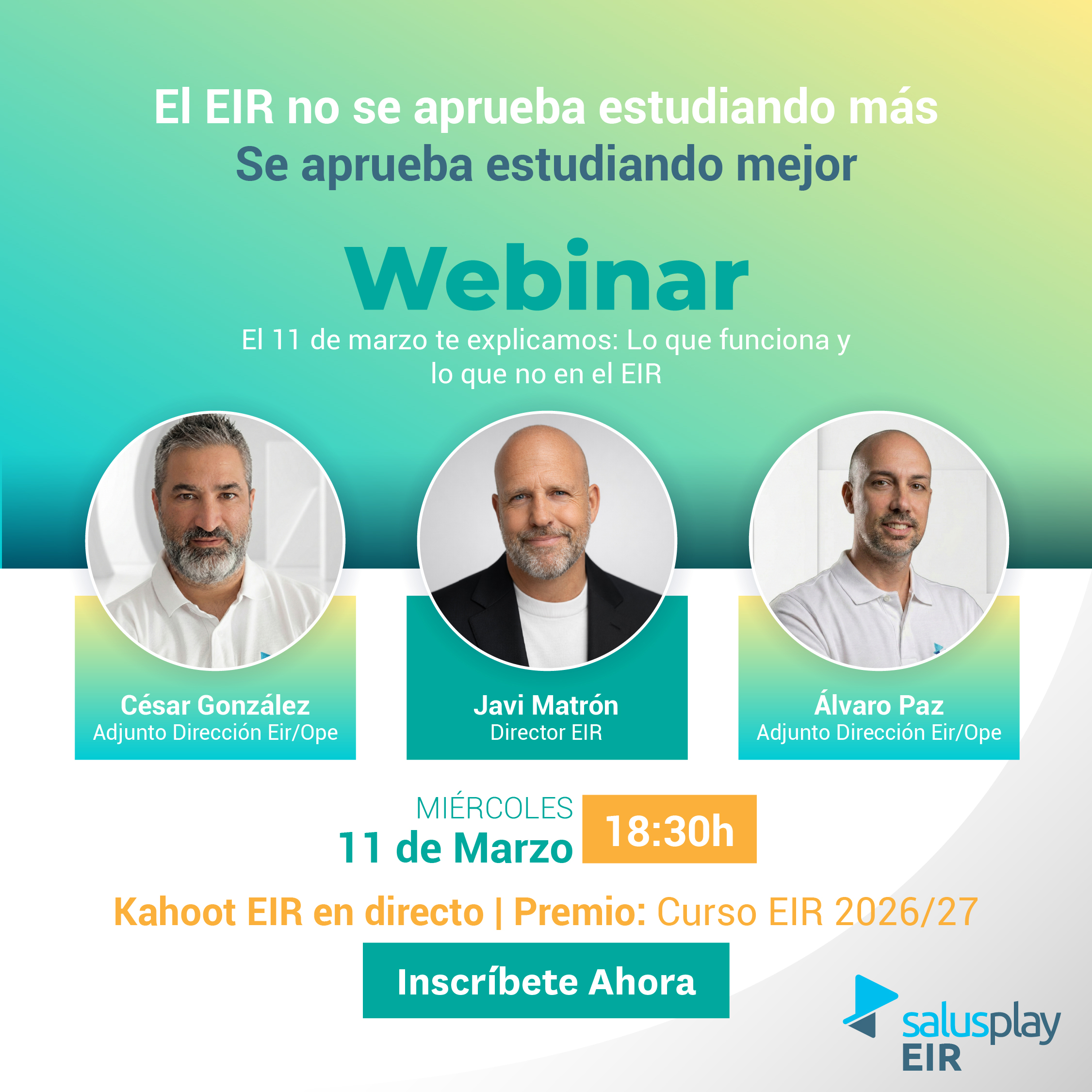 El EIR no se supera estudiando más. Se consigue estudiando mejor