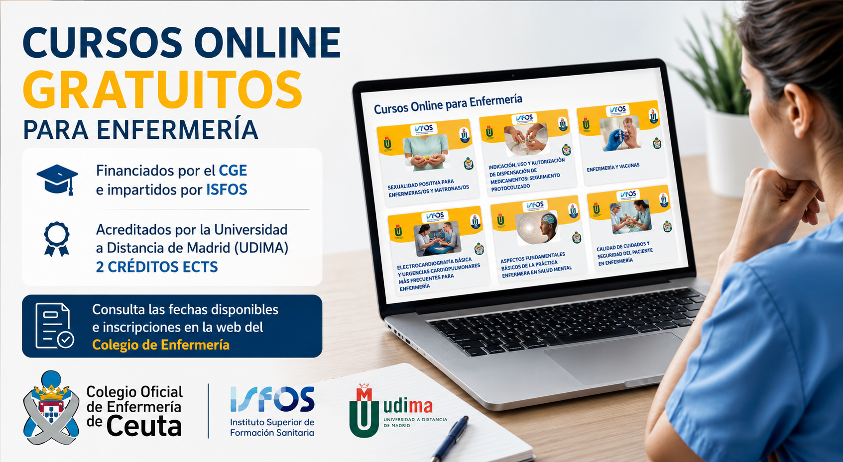 Cursos online gratuitos para enfermería impulsan la formación sanitaria en Ceuta