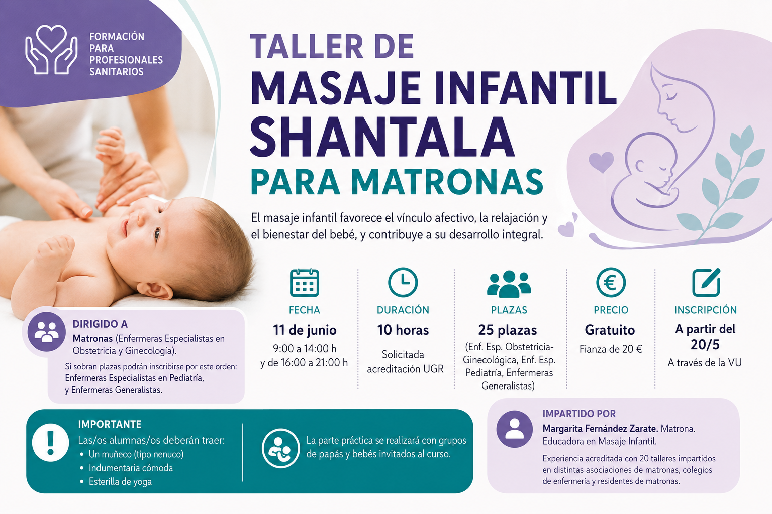 CURSO DE MASAJE INFANTIL SHANTALA PARA MATRONAS