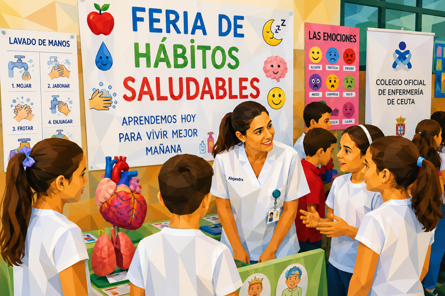 La enfermera escolar del CEIP Santa Amelia impulsa una innovadora Feria de Hábitos Saludables con el respaldo del Colegio de Enfermería de Ceuta