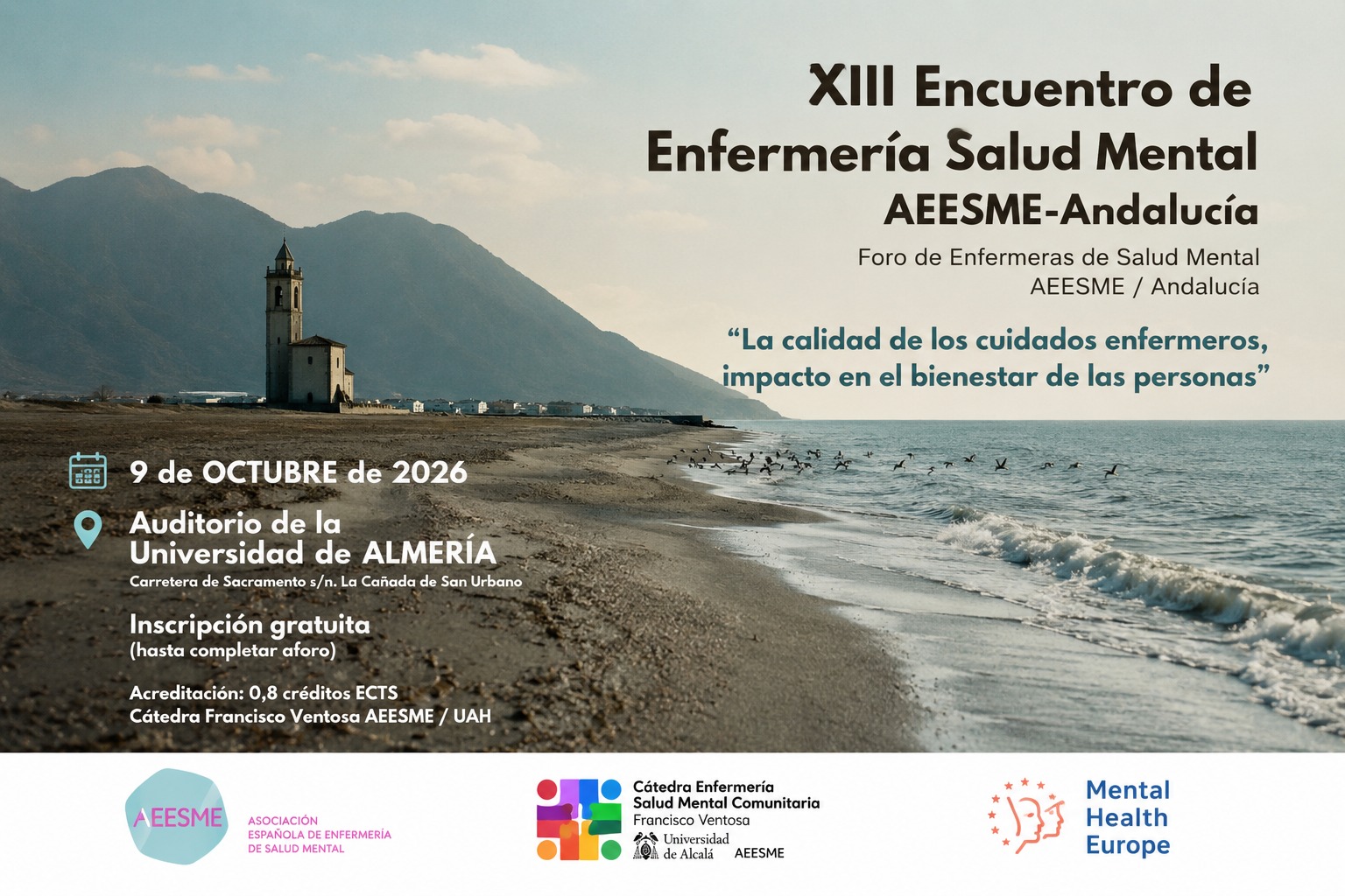 Almería acogerá el XIII Encuentro de Enfermería de Salud Mental AEESME-Andalucía centrado en la calidad de los cuidados enfermeros