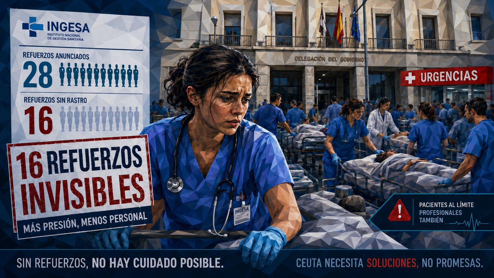 Enfermería denuncia 16 refuerzos “invisibles” en Ceuta