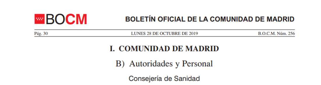 BOLETÍN OFICIAL DE LA COMUNIDAD DE MADRID ANUNCIA PRUEBAS SELECTIVAS