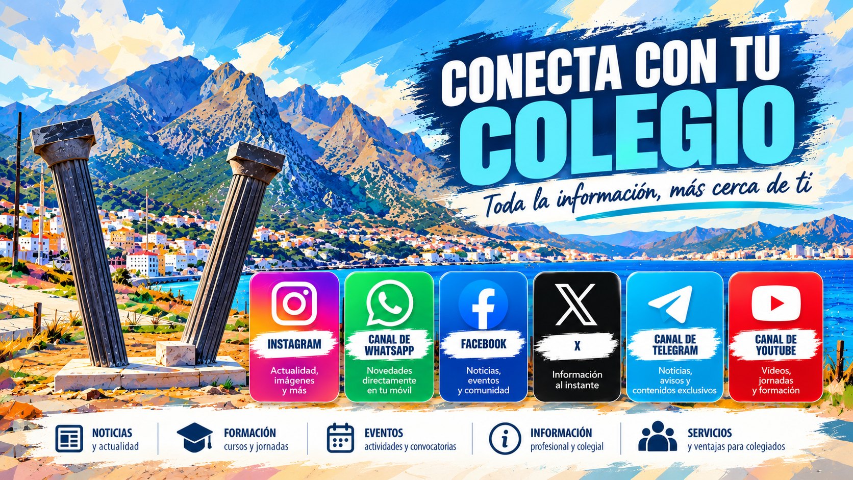 Conecta con tu Colegio: el Colegio de Enfermería de Ceuta refuerza su presencia en seis redes sociales