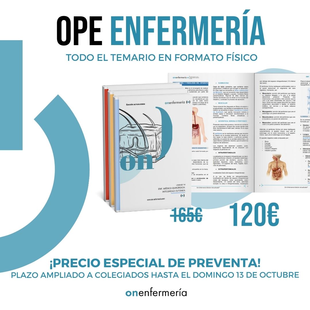 ONENFERMERIA PONE A LA VENTA EL TEMARIO COMPLETO PARA LA PREPARACION