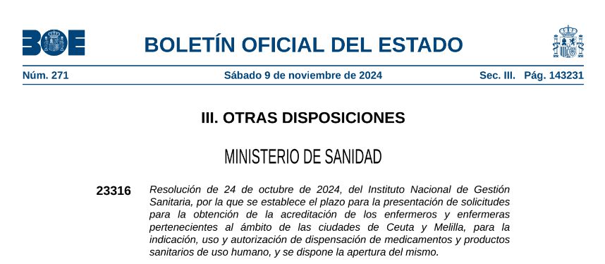 RESOLUCION PARA SOLICITUDES ACREDITACION ENFEMER@S INDICACION, USO Y AUTORIZACION DISPENSACION MEDICAMENTOS